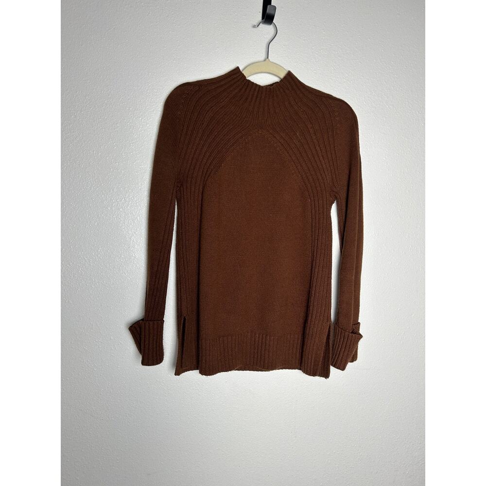 Talbots Brown Mock Neck Knit Classic Sweater Size Small